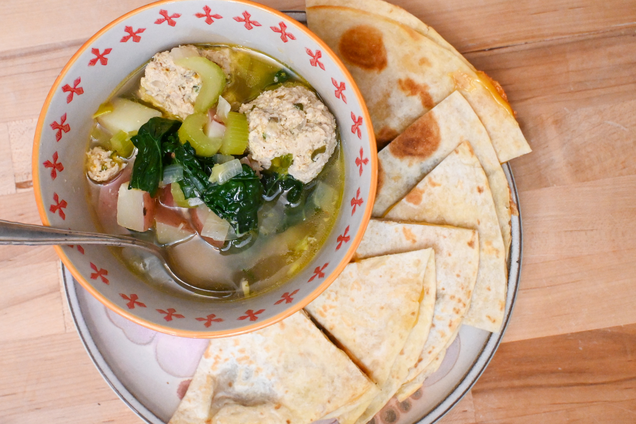 Lemony Chicken Meatball Soup